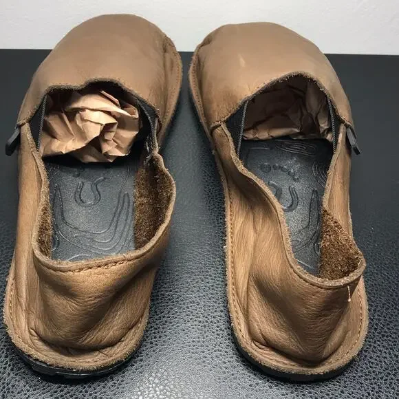 Unshoes Vida Soft Leather Brown Barefoot Style Slip On Shoes M 10 W 11 Unisex - Picture 15 of 16